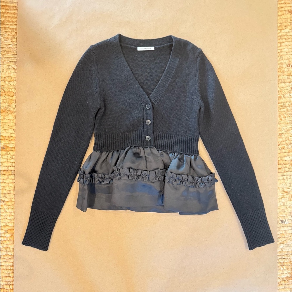 Cecilie Bahnsen Black Ruffled Cardigan